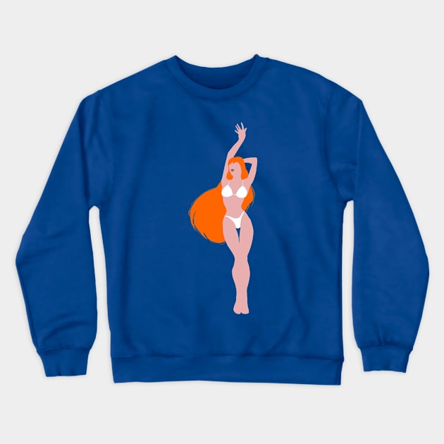 Dancing Redhead Crewneck Sweatshirt by jintetsu